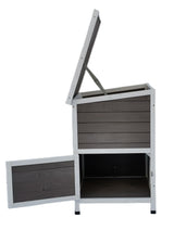 YES4PETS 2 Story Cat Shelter Condo with Escape Door Rainproof Kitty House - Top-Down View