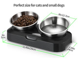 YES4PETS Stainless Steel Pet Bowl Water Bowls Portable Anti Slip Skid Feeder Dog Rabbit Cat - Front View