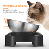 YES4PETS 2 x M Stainless Steel Pet Bowl Water Bowls Portable Anti Slip Skid Feeder Dog Rabbit Cat - Side View