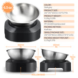 YES4PETS 2 x M Stainless Steel Pet Bowl Water Bowls Portable Anti Slip Skid Feeder Dog Rabbit Cat - Rear View