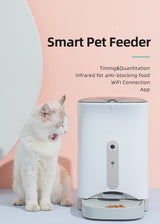 Smart Automatic Pet Dog Cat Rabbit Feeder Smartphone Camera APP for iPhone Android - Front View