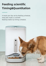 Smart Automatic Pet Dog Cat Rabbit Feeder Smartphone Camera APP for iPhone Android - Side View
