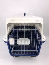 YES4PETS Navy XXL Dog Puppy Cat Crate Pet Carrier Cage W Tray, Bowl & Removable Wheels - Front View