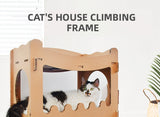 YES4PETS Cat Cardboard House Tower Condo Scratcher Pet Post Furniture Double Storey - Side View