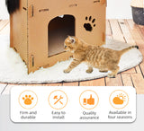 YES4PETS Cat Cardboard House Tower Condo Scratcher Pet Post Furniture Double Storey - Top-Down View