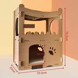 YES4PETS Cat Cardboard House Tower Condo Scratcher Pet Post Furniture Double Storey - Rear View