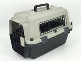 YES4PETS Medium Portable Pet Dog Cat Carrier Travel Bag Cage House Safety Lockable Kennel Grey - Front View