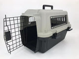 YES4PETS Medium Portable Pet Dog Cat Carrier Travel Bag Cage House Safety Lockable Kennel Grey - Side View