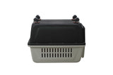 YES4PETS Large Plastic Kennels Pet Carrier Dog Cat Cage Crate With Handle and Wheel Black - Side View