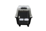 YES4PETS XL Plastic Kennels Pet Carrier Dog Cat Cage Crate With Handle and Removable Wheel Black - Side View