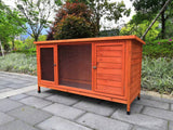 YES4PETS XXL Rabbit Hutch Guinea Pig Cage , Ferret cage Chicken Coop W Pull Out Tray 150x60x75 cm - Front View