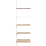 YES4HOMES Industrial Ladder Shelf Wood Wall-Mounted Bookcase Storage Rack Shelves Display - Front View
