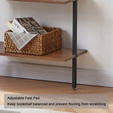 YES4HOMES Industrial Ladder Shelf Wood Wall-Mounted Bookcase Storage Rack Shelves Display - 45-Degree Angle