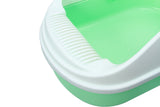 YES4PETS Medium Portable Cat Toilet Litter Box Tray with Scoop Green - Front View
