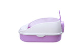 YES4PETS Medium Portable Cat Toilet Litter Box Tray with Scoop Purple - Front View