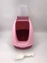 YES4PETS Portable Hooded Cat Toilet Litter Box Tray House with Handle and Scoop Pink