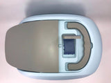 YES4PETS XL Portable Hooded Cat Toilet Litter Box Tray House w Charcoal Filter and Scoop Blue - 45-Degree Angle
