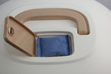 YES4PETS Portable Hooded Cat Toilet Litter Box Tray House with Handle and Scoop Brown - Front View