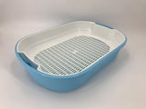 YES4PETS Large Portable Cat Toilet Litter Box Tray House with Scoop and Grid Tray Blue - Top-Down View