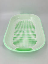 YES4PETS Large Portable Cat Toilet Litter Box Tray with Scoop and Grid Tray Green - Top-Down View