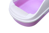 YES4PETS Large Portable Cat Toilet Litter Box Tray with Scoop and Grid Tray Purple - Side View