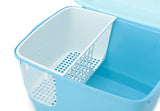 YES4PETS XL Portable Hooded Cat Toilet Litter Box Tray House with Handle and Scoop Blue - Top-Down View