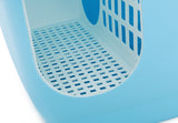 YES4PETS XL Portable Hooded Cat Toilet Litter Box Tray House with Handle and Scoop Blue - 45-Degree Angle