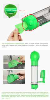 YES4PETS  4 in 1 Portable Pet Dog Puppy Cat Drinking Mug Water Feeder Bottle Valve Travel Bottle Green - 45-Degree Angle