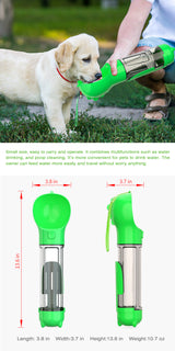 YES4PETS  4 in 1 Portable Pet Dog Puppy Cat Drinking Mug Water Feeder Bottle Valve Travel Bottle Green - Rear View