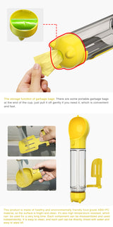 YES4PETS 4 in 1 Portable Pet Dog Puppy Cat Drinking Mug Water Feeder Bottle Valve Travel Bottle Yellow - 45-Degree Angle
