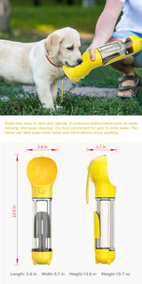 YES4PETS 4 in 1 Portable Pet Dog Puppy Cat Drinking Mug Water Feeder Bottle Valve Travel Bottle Yellow - Rear View