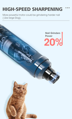 YES4PETS Electric Pet Dog Cat Quiet Nail Grinder Clipper Cutter Grooming Trimmer, image 4