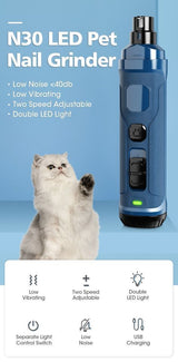 YES4PETS Electric Pet Dog Cat Quiet Nail Grinder Clipper Cutter Grooming Trimmer - Rear View