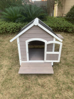 YES4PETS L Timber Pet Dog Kennel House Puppy Wooden Timber Cabin Grey, image 3