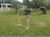 YES4PETS Portable Adjustable Dog Puppy Training Practice Jump Tyre Agility Post - Front View