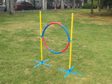 YES4PETS Portable Adjustable Dog Puppy Training Practice Jump Tyre Agility Post - Front View