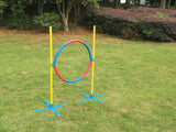 YES4PETS Portable Adjustable Dog Puppy Training Practice Jump Tyre Agility Post - Side View