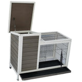 YES4PETS Rabbit Hutch Cat House Cage Guinea Pig Ferret Cage - Side View