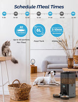 YES4PETS 6L Automatic Digital Pet Dog Cat Feeder Double Food Bowl Dispenser - Side View