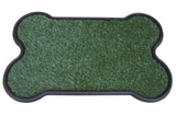 YES4PETS Dog Puppy Toilet Grass Potty Training Mat Loo Pad Bone Shape Indoor with 2 grass - 45-Degree Angle