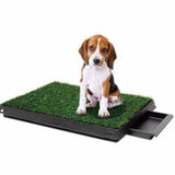 YES4PETS Indoor Dog Puppy Toilet Grass Potty Training Mat Loo Pad pad with 1 grass - Top-Down View
