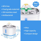YES4PETS 2.5L Automatic Electric Pet Water Fountain Dog Cat Water Feeder Bowl Dispenser - Side View