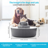 YES4PETS Grey Ceramic Electric Pet Water Fountain Dog Cat Water Feeder Bowl Dispenser - Side View