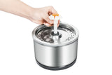 YES4PETS Automatic Electric Pet Water Fountain Dog Cat Stainless Steel Feeder Bowl Dispenser - Rear View