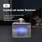 YES4PETS 3L Automatic Electric Pet Water Fountain Dog Cat Stainless Steel Feeder Bowl Dispenser Grey - Top-Down View