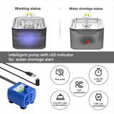 YES4PETS 3L Automatic Electric Pet Water Fountain Dog Cat Stainless Steel Feeder Bowl Dispenser Grey - 45-Degree Angle