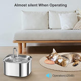 YES4PETS 3.2L Automatic Electric Pet Water Fountain Dog Cat Stainless Steel Feeder Bowl Dispenser - 45-Degree Angle