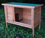 YES4PETS Single Wooden Pet Rabbit Hutch Guinea Pig Cage with Slide out Tray - Front View