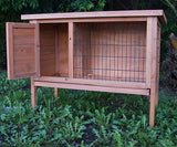 YES4PETS Single Wooden Pet Rabbit Hutch Guinea Pig Cage with Slide out Tray - Top-Down View