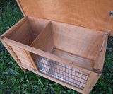 YES4PETS Single Wooden Pet Rabbit Hutch Guinea Pig Cage with Slide out Tray - 45-Degree Angle